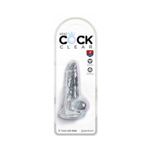 King Cock Clear 4 in. Cock With Balls Realistic Suction Cup Dildo