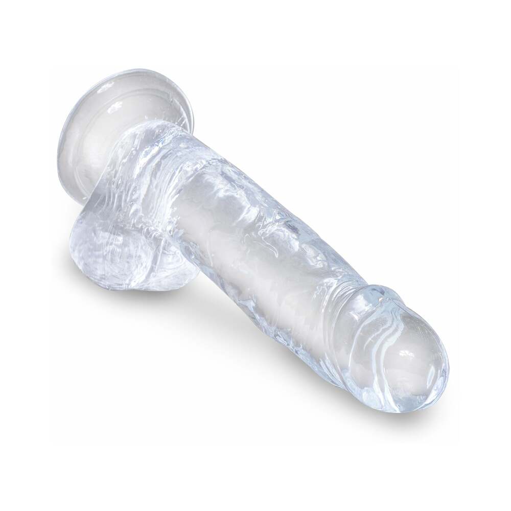 King Cock Clear 7 in. Cock With Balls Realistic Suction Cup Dildo