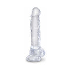 King Cock Clear 8 in. Cock With Balls Realistic Suction Cup Dildo