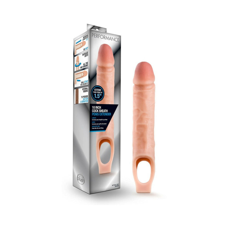 Performance 10 in. Cock Sheath Penis Extender Sling Beige