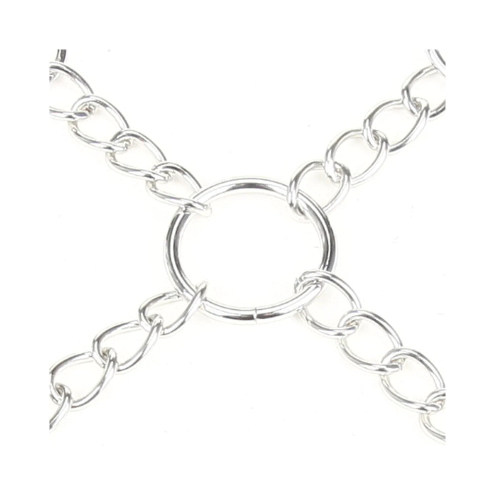 Lux Fetish Deluxe Chain Hog Tie with 4-Piece Cuff Set