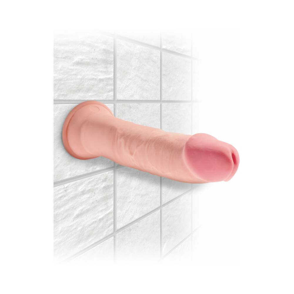 King Cock Plus 9 in. Triple Density Cock Realistic Dildo With Suction Cup Beige