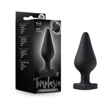 Temptasia ''Fuck Me'' Silicone Anal Plug with Heart-Shaped Base Black