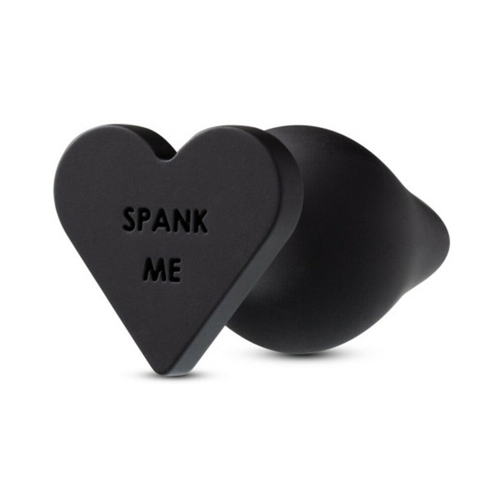 Temptasia ''Spank Me'' Silicone Anal Plug with Heart-Shaped Base Black