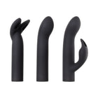 Evolved Four Play Rechargeable Silicone Bullet Vibrator and 3-Piece Sleeve Set Black