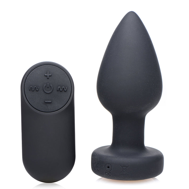 Booty Sparks Rechargeable Light Up Vibrating Anal Plug with Remote Control Medium