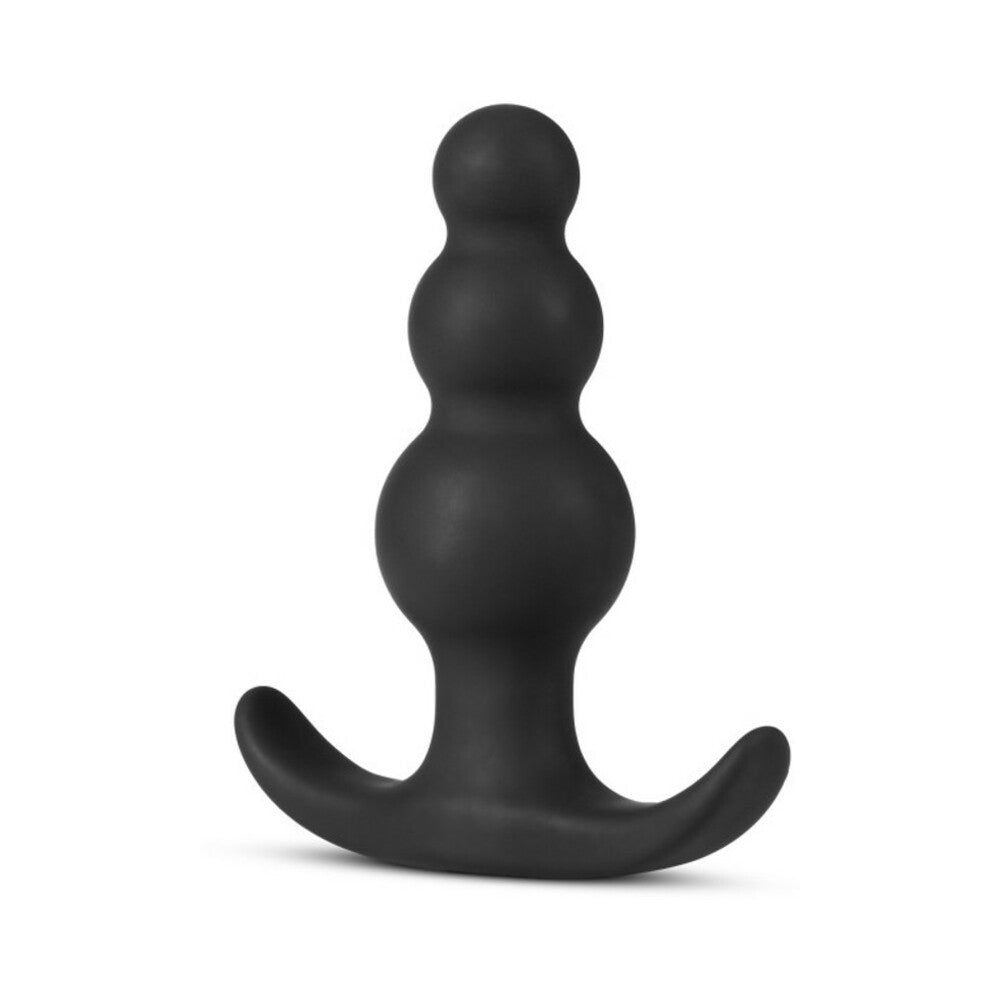 Anal Adventures Platinum Silicone Beaded Plug Black
