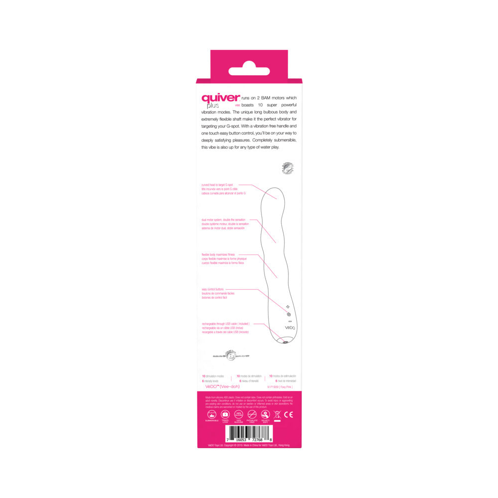 VeDO Quiver Plus Rechargeable Vibe Foxy Pink