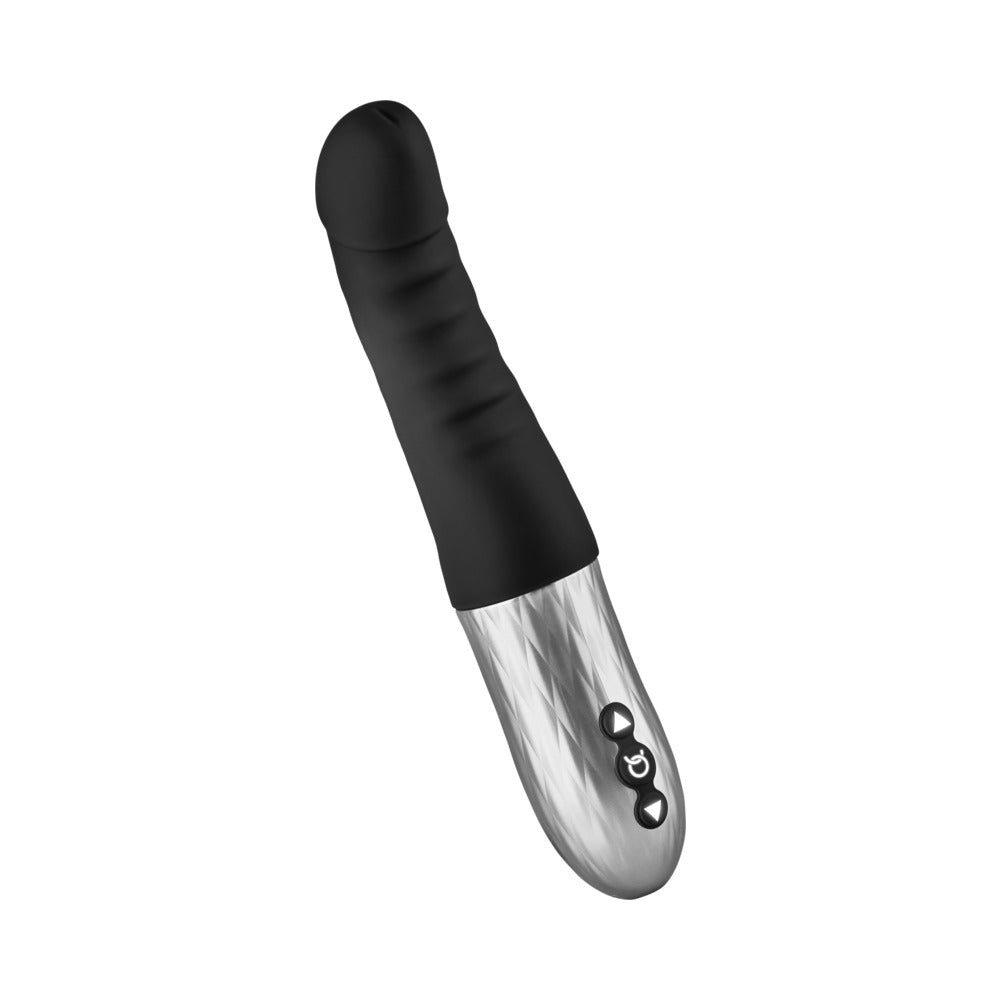 Forto Thruster Rechargeable Silicone Thrusting G-Spot Vibrator Black