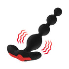 Forto Vibrating Anal Beads Rechargeable Silicone Plug Black