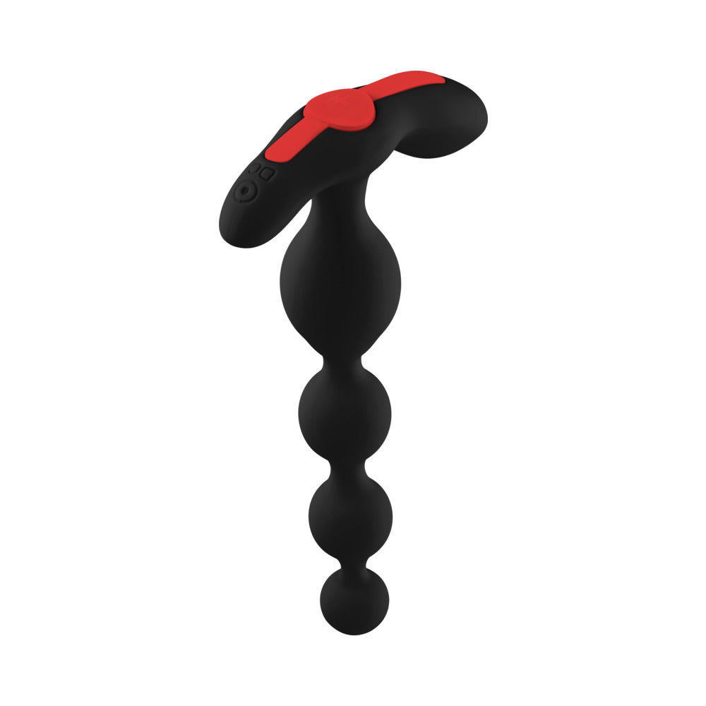Forto Vibrating Anal Beads Rechargeable Silicone Plug Black