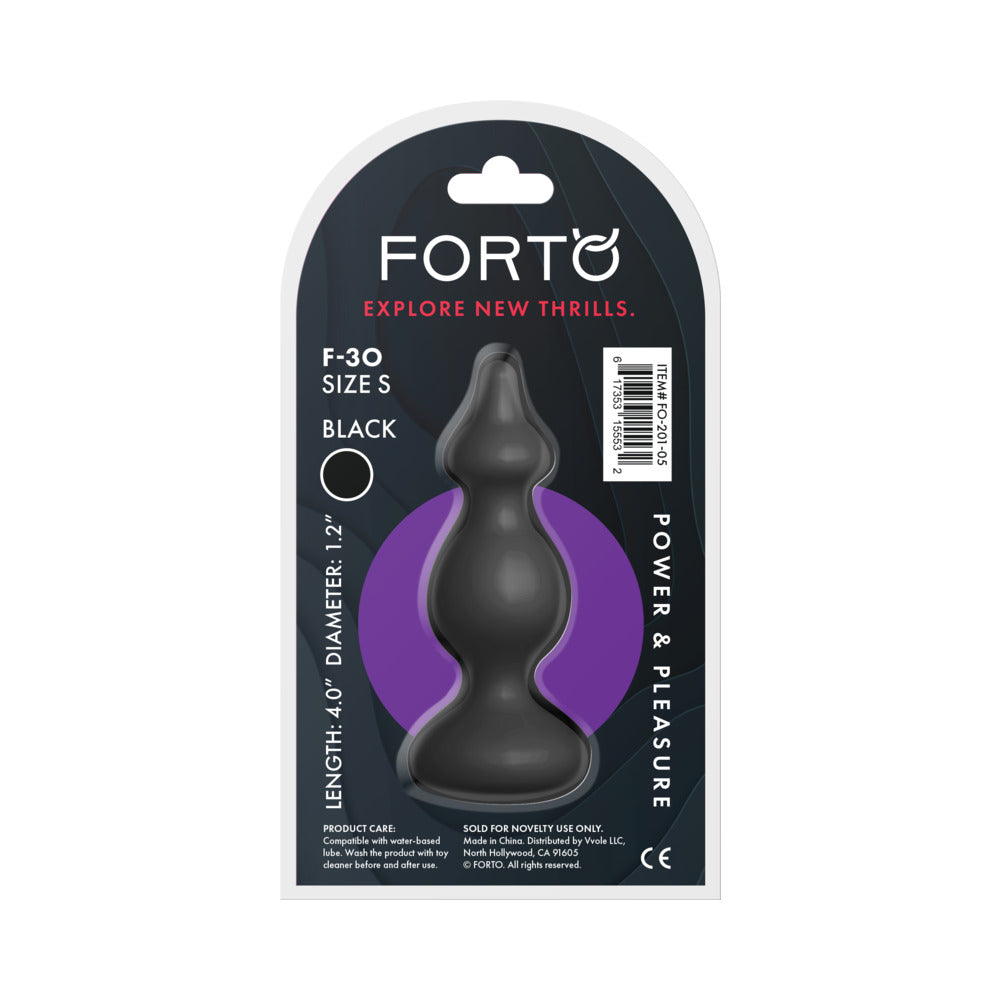 Forto F-30 Pointer Silicone Anal Plug Small Black