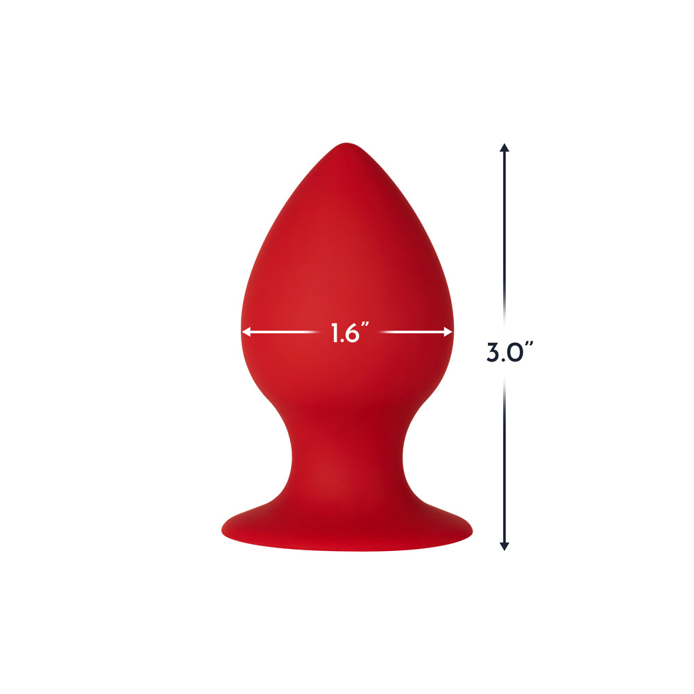 Forto F-98 Cone Silicone Anal Plug Small Red