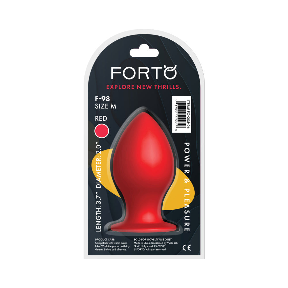 Forto F-98 Cone Silicone Anal Plug Medium Red