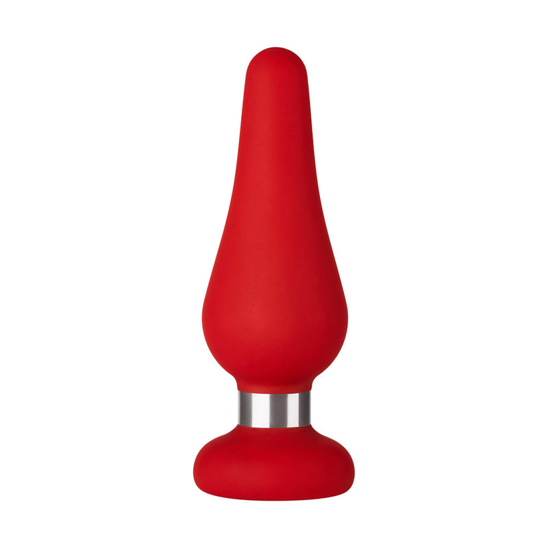 Forto F-21 Tear Drop Silicone Anal Plug Medium Red
