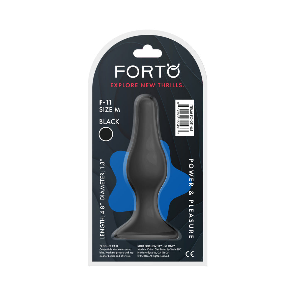 Forto F-11 Lungo Silicone Anal Plug Medium Black