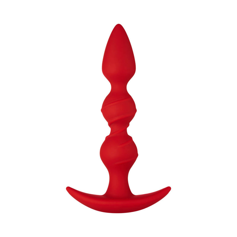 Forto F-42 Spiral Beads Silicone Anal Plug Red
