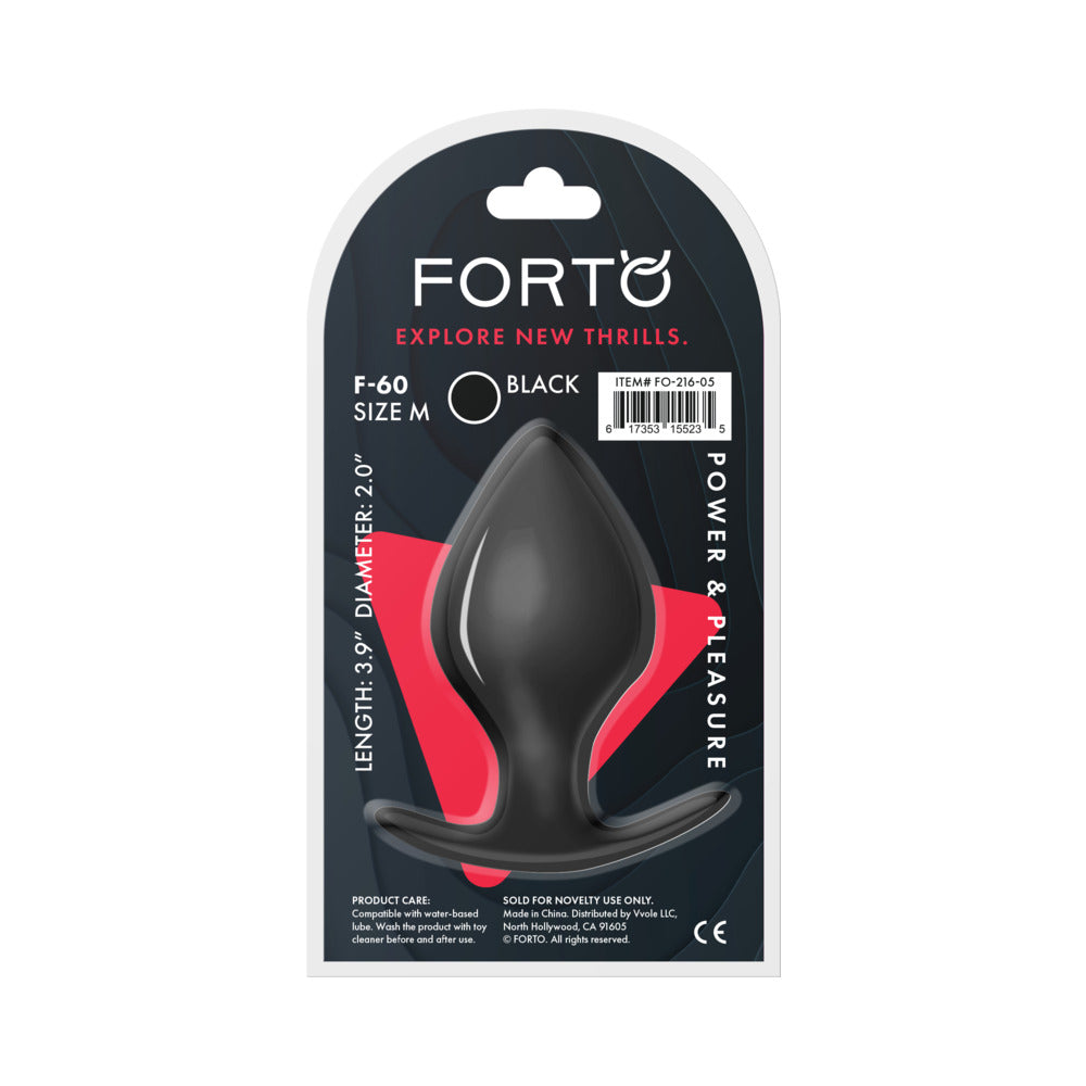 Forto F-60 Spade Silicone Anal Plug Medium Black
