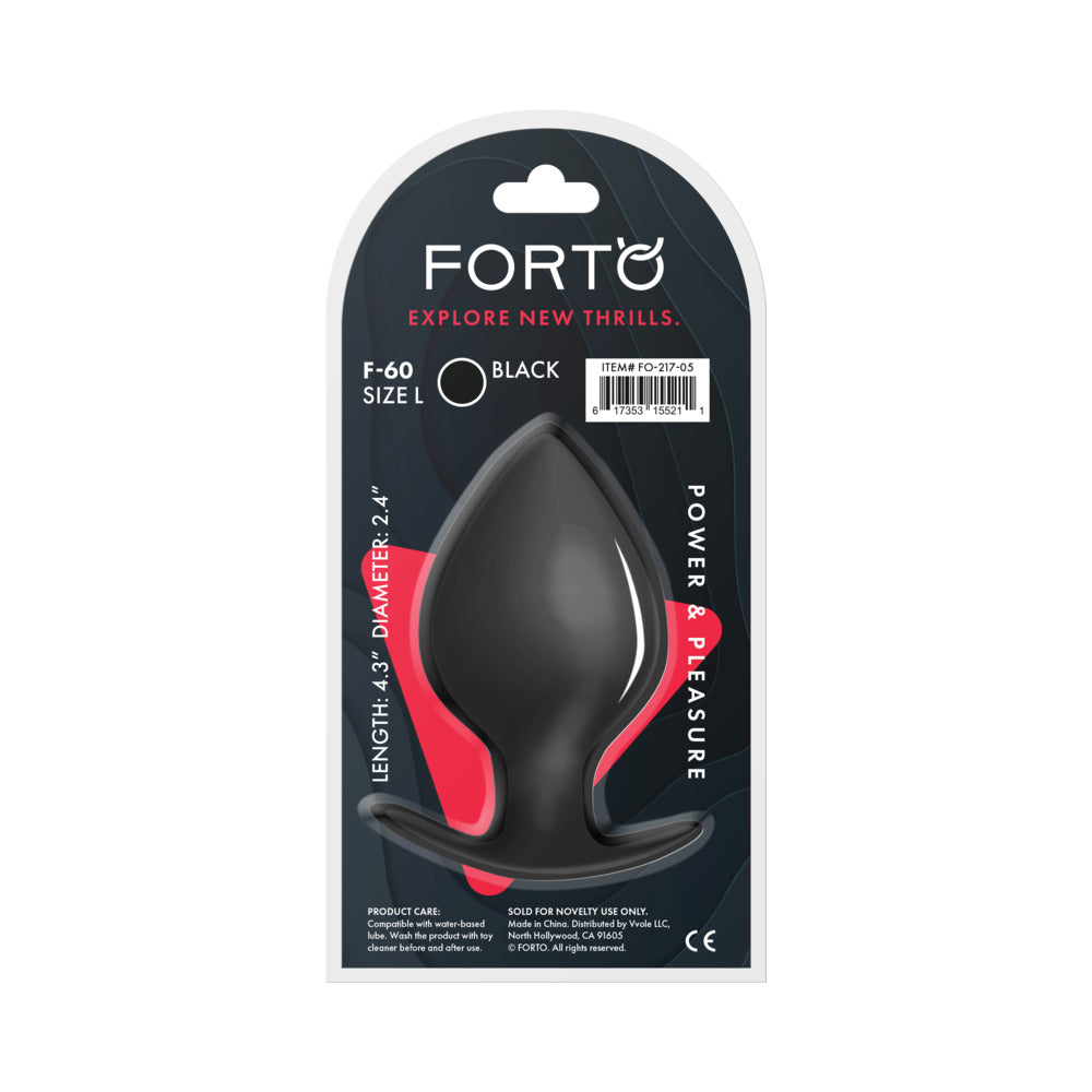 Forto F-60 Spade Silicone Anal Plug Large Black
