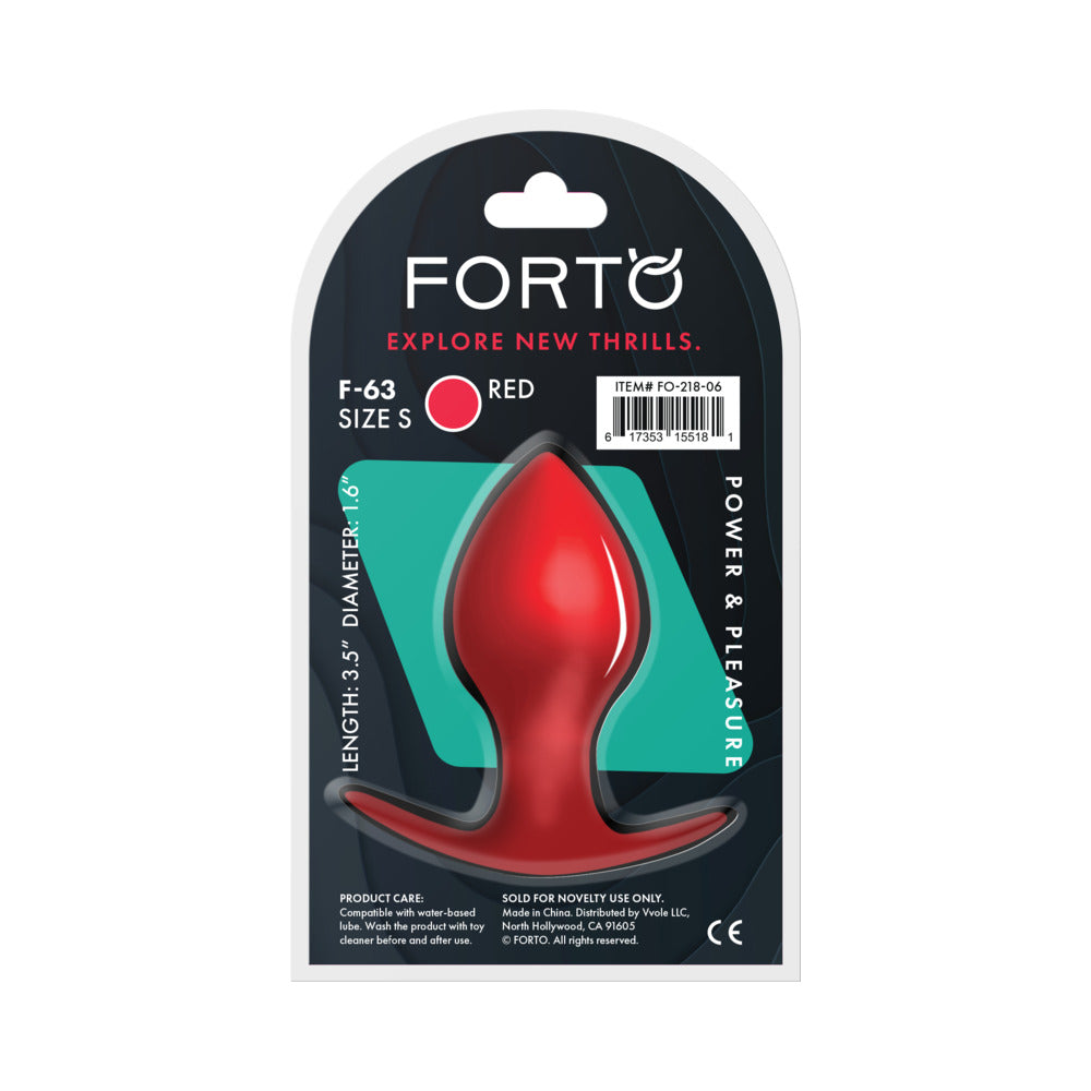 Forto F-63 Rattler Spade Silicone Anal Plug Small Red
