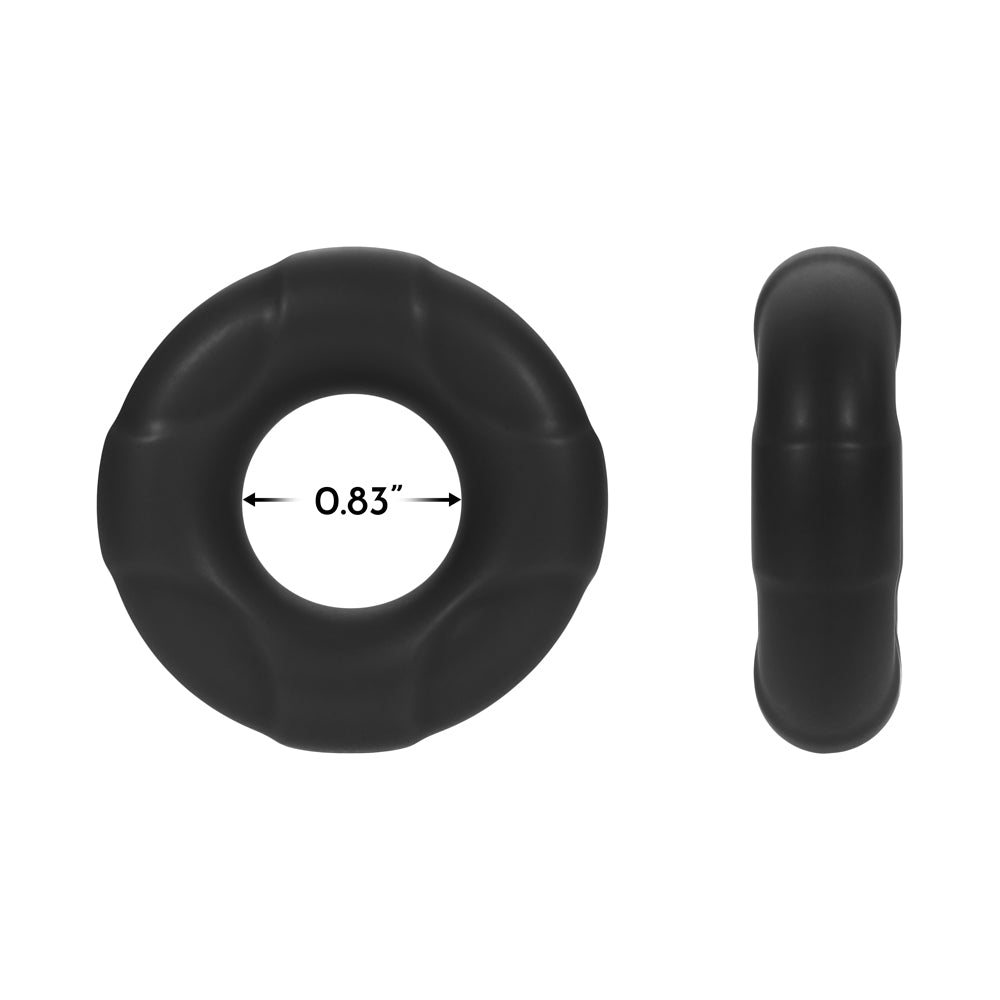Forto F-33 Liquid Silicone Cockring Medium Black