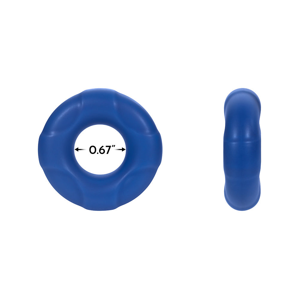 Forto F-33 Liquid Silicone Cockring Small Blue