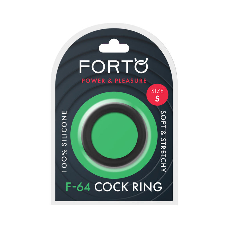 Forto F-64 Wide Liquid Silicone Cockring Small Black