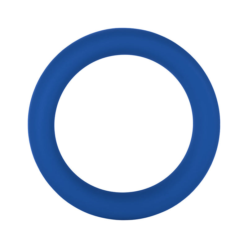 Forto F-64 Wide Liquid Silicone Cockring Medium Blue
