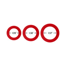 Forto F-61 3-Piece Silicone Cockring Set Red
