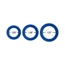 Forto F-61 3-Piece Silicone Cockring Set Blue