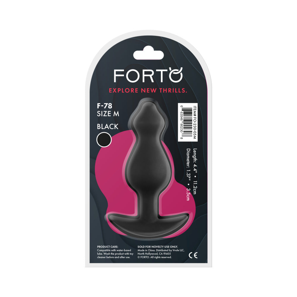Forto F-78 Pointee Silicone Anal Plug Medium Black