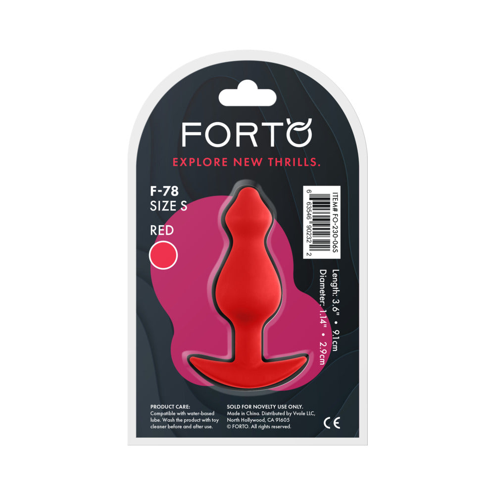 Forto F-78 Pointee Silicone Anal Plug Small Red