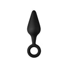 Forto F-10 Silicone Anal Plug with Pull Ring Medium Black