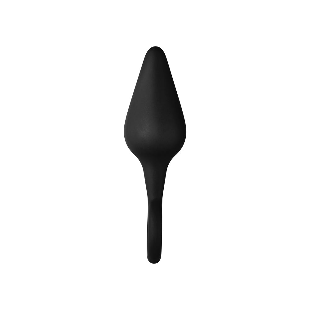 Forto F-10 Silicone Anal Plug with Pull Ring Medium Black