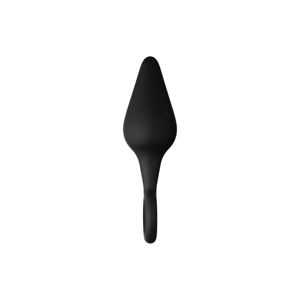 Forto F-10 Silicone Anal Plug with Pull Ring Small Black