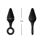 Forto F-10 Silicone Anal Plug with Pull Ring Small Black