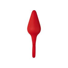 Forto F-10 Silicone Anal Plug with Pull Ring Medium Red