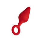 Forto F-10 Silicone Anal Plug with Pull Ring Medium Red