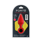 Forto F-10 Silicone Anal Plug with Pull Ring Medium Red
