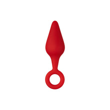 Forto F-10 Silicone Anal Plug with Pull Ring Small Red