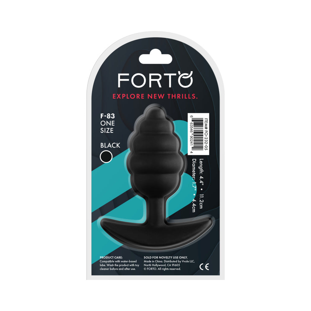 Forto F-83 Spiral Silicone Anal Plug Black