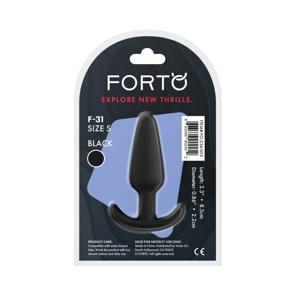 Forto F-31 Silicone Anal Plug Small Black