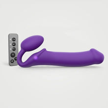 Strap-On-Me Rechargeable Remote-Controlled Silicone Vibrating Bendable Strap-On Purple XL