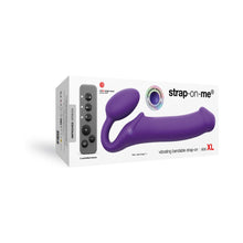 Strap-On-Me Rechargeable Remote-Controlled Silicone Vibrating Bendable Strap-On Purple XL