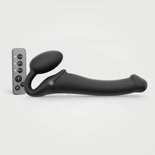 Strap-On-Me Rechargeable Remote-Controlled Silicone Vibrating Bendable Strap-On Black M