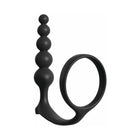 Anal Fantasy Collection Silicone Ass-Gasm Cockring Anal Beads Black