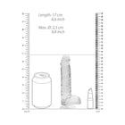 RealRock Crystal Clear Realistic 6 in. Dildo With Balls and Suction Cup Clear