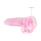 RealRock Crystal Clear Realistic 8 in. Dildo With Balls and Suction Cup Pink
