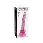 Icicles No. 86 Realistic 7 in. Glass Dildo With Suction Cup Pink