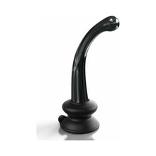 Icicles No. 87 Curved Glass G-Spot Massager With Suction Cup Black